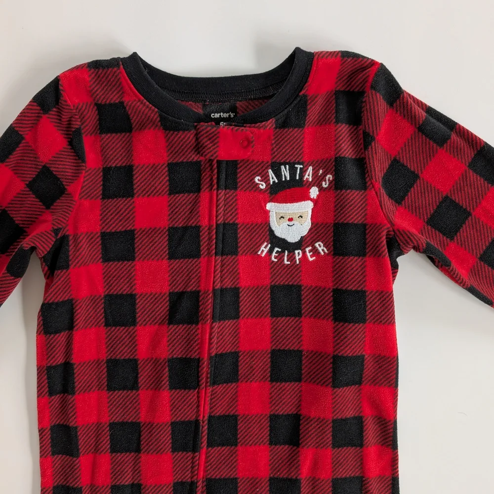 Carter's Red and Black Checkered Kids Footie